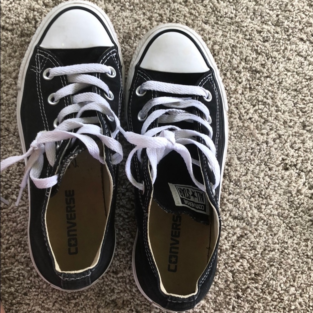 Black lace up Converse sneakers